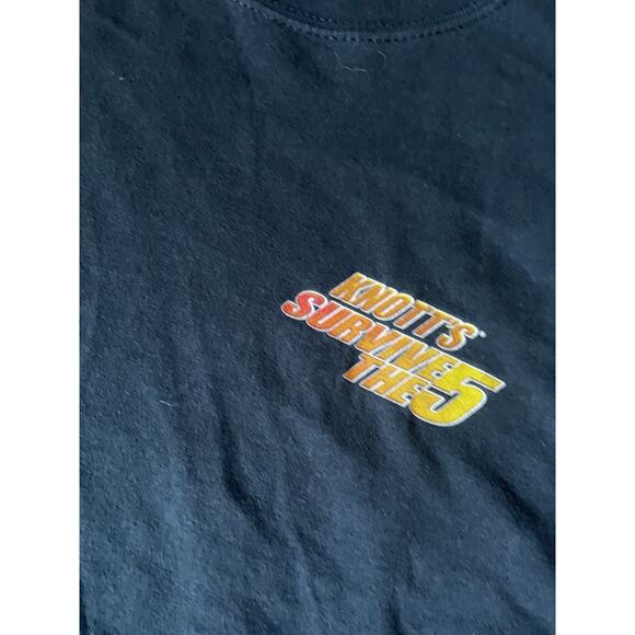 Vintage Knott's Berry Farm Survive The 5 Theme Park Rides Size XL Black 90s - Picture 6 of 6